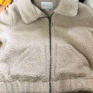 Cream color, teddy bear jacket, Aeropostale. Soft material, Small